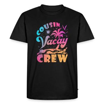 Équipage de Cousin Vacay - T-shirt Premium bio Homme - noir - Devant - Nico (187cm)