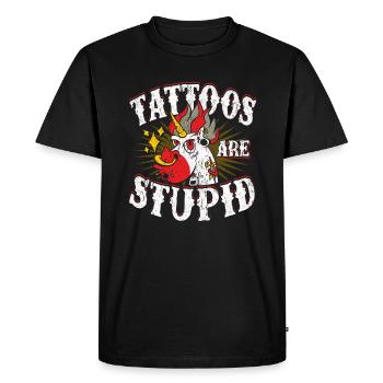 Les tatouages sont stupides - T-shirt Premium bio Homme - noir - Devant - Nico (187cm)