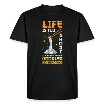 Shiritaki Noodles - Men's Premium Organic T-Shirt - black - Front - Nico (187cm)