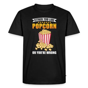 Popcorn amant cadeau drôle pop-corn - T-shirt Premium bio Homme - noir - Devant - Nico (187cm)