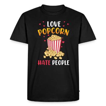 Popcorn amant cadeau drôle pop-corn - T-shirt Premium bio Homme - noir - Devant - Nico (187cm)