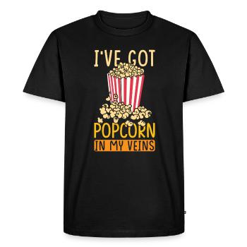 Popcorn amant cadeau drôle pop-corn - T-shirt Premium bio Homme - noir - Devant - Nico (187cm)