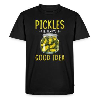 Pickles Lover Pickled Cucumber Gift - Men's Premium Organic T-Shirt - black - Front - Nico (187cm)