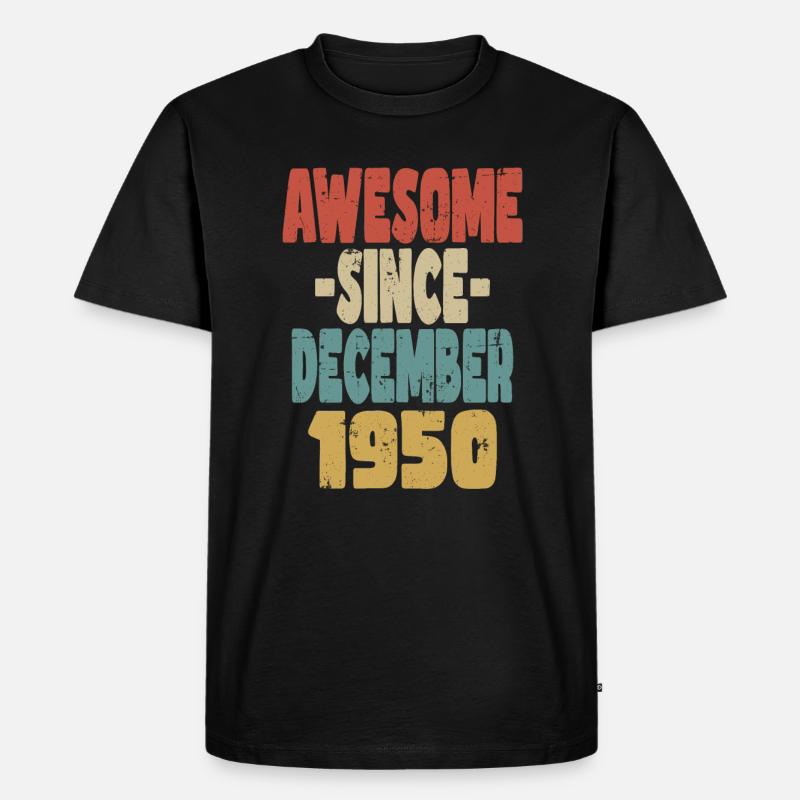 Fantastischer Dezember 1950 - Männer Premium Bio T-Shirt - Schwarz
