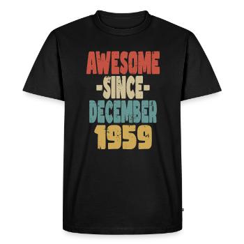 Génial Décembre 1959 - T-shirt Premium bio Homme - noir - Devant - Nico (187cm)