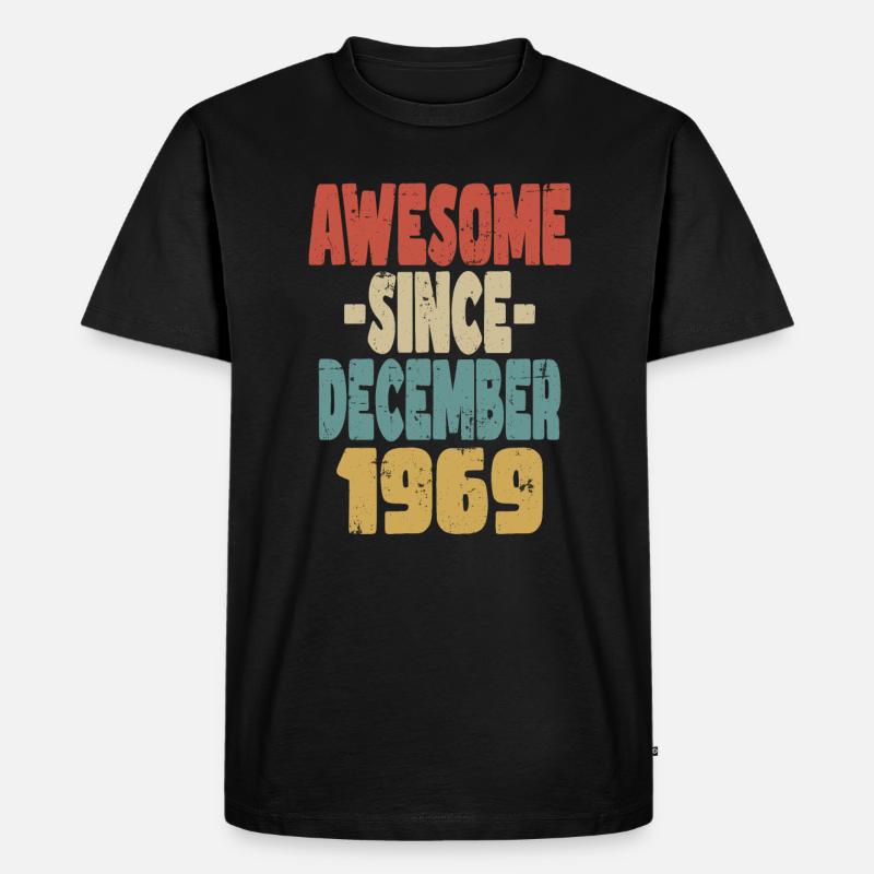 Fantastischer Dezember 1969 - Männer Premium Bio T-Shirt - Schwarz