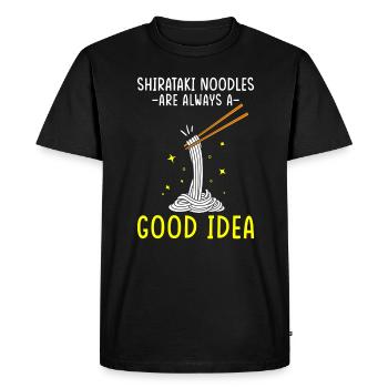 Shiritaki Noodles - Men's Premium Organic T-Shirt - black - Front - Nico (187cm)