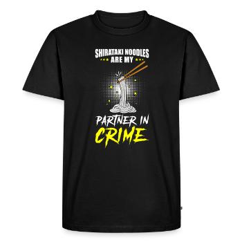 Shiritaki Noodles - Men's Premium Organic T-Shirt - black - Front - Nico (187cm)