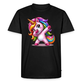 Dabbing Unicorn Dab Move Dancing Rainbow Unicorn - Men's Premium Organic T-Shirt - black - Front - Nico (187cm)