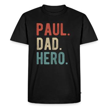Paul Dad Hero - Men's Premium Organic T-Shirt - black - Front - Nico (187cm)