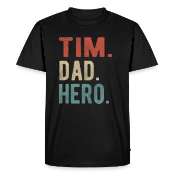 Tim Papa Héros - T-shirt Premium bio Homme - noir - Devant - Nico (187cm)