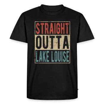 Tout droit sortie de Lake Louise - T-shirt Premium bio Homme - noir - Devant - Nico (187cm)