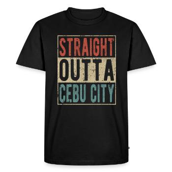 Straight outta Cebu City - Men's Premium Organic T-Shirt - black - Front - Nico (187cm)