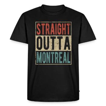 Tout droit sorti de Montréal - T-shirt Premium bio Homme - noir - Devant - Nico (187cm)