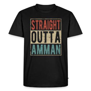 Tout droit sortie d’Amman - T-shirt Premium bio Homme - noir - Devant - Nico (187cm)