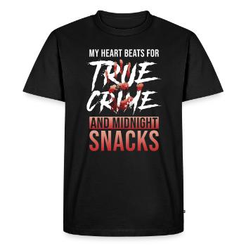 True Crime Addicted - Men's Premium Organic T-Shirt - black - Front - Nico (187cm)