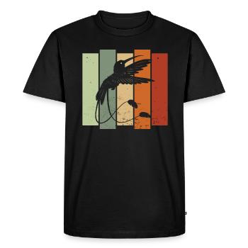 Quetzal Bird Retro Birdwatching Birdwatcher - T-shirt Premium bio Homme - noir - Devant - Nico (187cm)