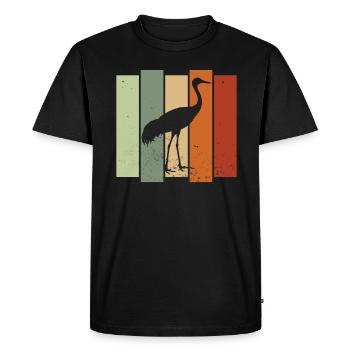 Grue du Canada Rétro Birdwatching Bird Watcher - T-shirt Premium bio Homme - noir - Devant - Nico (187cm)