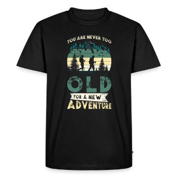 Hiking Adventure Hiker Gift Mountain Forest - Men's Premium Organic T-Shirt - black - Front - Nico (187cm)