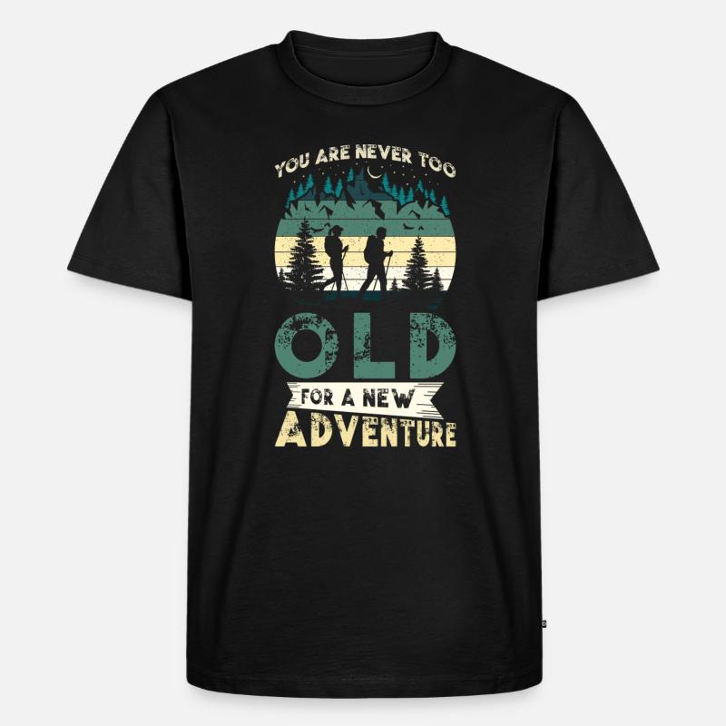 Wanderabenteuer Wanderer Geschenk Bergwald - Männer Premium Bio T-Shirt - Schwarz
