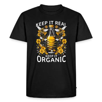 Apiculture Abeille Apiculteurs Bio - T-shirt Premium bio Homme - noir - Devant - Nico (187cm)