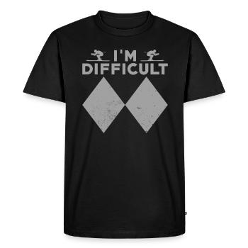 Skiing Ski Skier Double Black Diamond - Men's Premium Organic T-Shirt - black - Front - Nico (187cm)