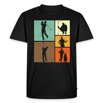 Amateur de golf Style rétro Vintage Golfeur Golf - T-shirt Premium bio Homme - noir - Devant - Nico (187cm)