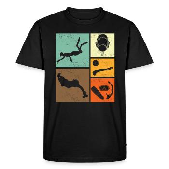 Passionné de hockey subaquatique Retro Vintage - T-shirt Premium bio Homme - noir - Devant - Nico (187cm)