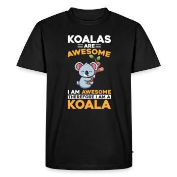 Les koalas sont géniaux Je suis un koala - T-shirt Premium bio Homme - noir - Devant - Nico (187cm)