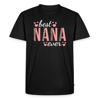 Grand-mère Famille Design Mignon Léopard Imprimé Meilleur Nana - T-shirt Premium bio Homme - noir - Devant - Nico (187cm)