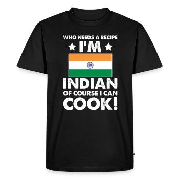 Indian Cuisine Cook Chef I´m Indian Of Course I - Men's Premium Organic T-Shirt - black - Front - Nico (187cm)
