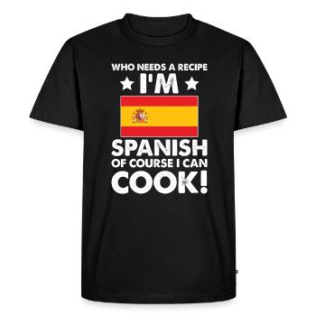 cuisine espagnole cuisinier chef je suis espagnol bien sûr que je - T-shirt Premium bio Homme - noir - Devant - Nico (187cm)