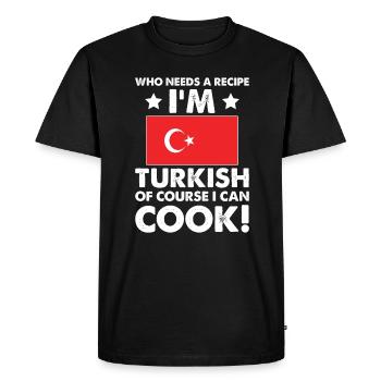 Cuisine turque Chef cuisinier Je suis turc Bien sûr que je - T-shirt Premium bio Homme - noir - Devant - Nico (187cm)