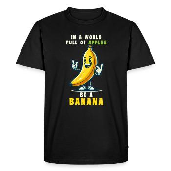 Banana Fruit Lover Drôle Banane Bande Dessinée - T-shirt Premium bio Homme - noir - Devant - Nico (187cm)