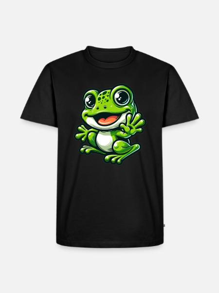 Frog Comic Cute Frog - Men's Premium Organic T-Shirt - black