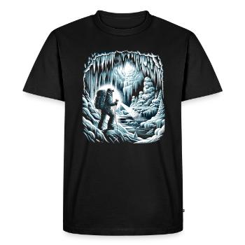Spéléologie de glace Vêtements d’aventure Grotte de glace - T-shirt Premium bio Homme - noir - Devant - Nico (187cm)