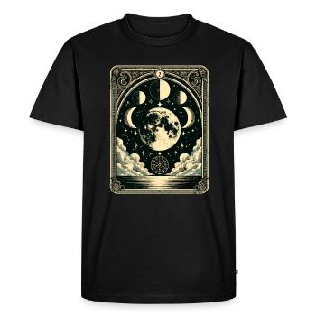 Carte de Tarot Vintage Phase de Lune Astrologie Tarot - T-shirt Premium bio Homme - noir - Devant - Nico (187cm)