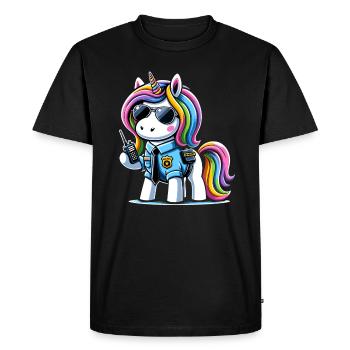 Licorne Arc-en-ciel Licorne mignonne Sécurité - T-shirt Premium bio Homme - noir - Devant - Nico (187cm)