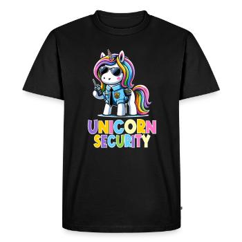 Licorne Arc-en-ciel Licorne mignonne Sécurité - T-shirt Premium bio Homme - noir - Devant - Nico (187cm)