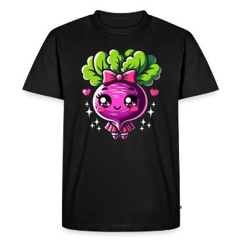Beetroot Beets Vegetables Kawaii Beets - Men's Premium Organic T-Shirt - black - Front - Nico (187cm)
