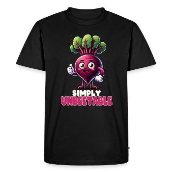 Betteraves Betteraves Vegan Simply Unbeetable Veggie - T-shirt Premium bio Homme - noir - Devant - Nico (187cm)