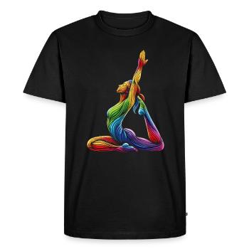 Yoga Rainbow - Men's Premium Organic T-Shirt - black - Front - Nico (187cm)