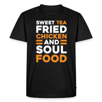 Thé sucré Poulet frit Cuisine du Sud Soul Food - T-shirt Premium bio Homme - noir - Devant - Nico (187cm)