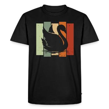 Cygne rétro Birdwatching Bird Watcher - T-shirt Premium bio Homme - noir - Devant - Nico (187cm)