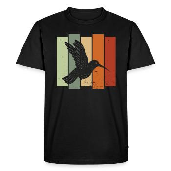 Colibri Rétro Birdwatching Bird Watcher - T-shirt Premium bio Homme - noir - Devant - Nico (187cm)