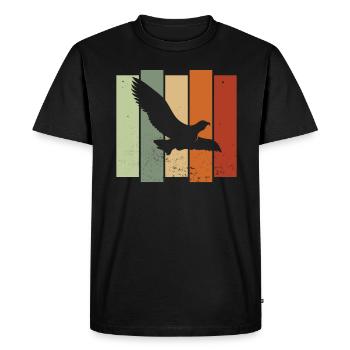 Falcon Retro Birdwatching Bird Watcher - T-shirt Premium bio Homme - noir - Devant - Nico (187cm)