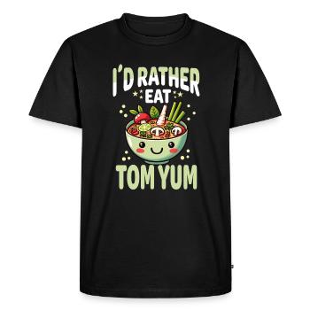 Oeuvre unique de soupe Tom Yum pour la cuisine thaïlandaise - T-shirt Premium bio Homme - noir - Devant - Nico (187cm)