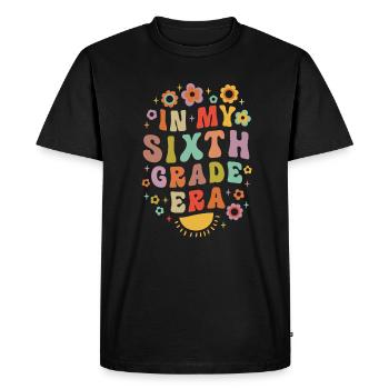 Dans mon ère de sixième année 6e année Groovy Vintage - T-shirt Premium bio Homme - noir - Devant - Nico (187cm)
