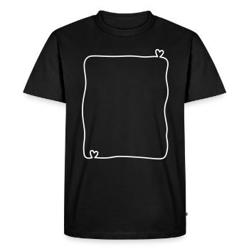 Doodle Frame with Hearts - Men's Premium Organic T-Shirt - black - Front - Nico (187cm)