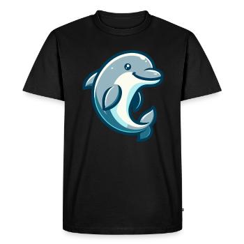 Figurine de dauphin - T-shirt Premium bio Homme - noir - Devant - Nico (187cm)
